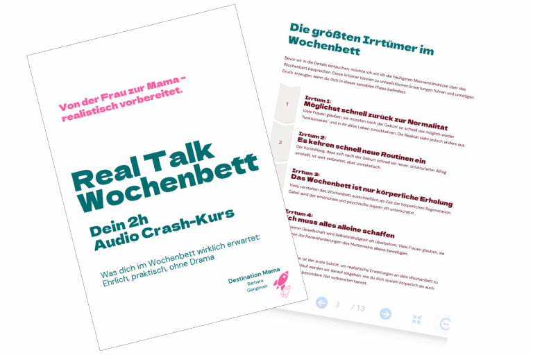 Barbara Ganglmair – Titelbild Workbook Wochenbett Vorbereitung Real Talk
